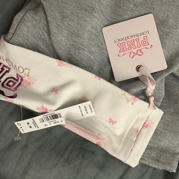 PINK X LoveShackFancy Cotton Foldover Flare Leggings - Picture 2 of 3